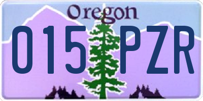 OR license plate 015PZR