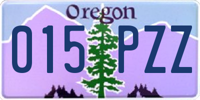 OR license plate 015PZZ