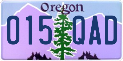 OR license plate 015QAD