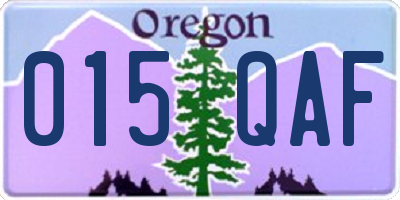 OR license plate 015QAF