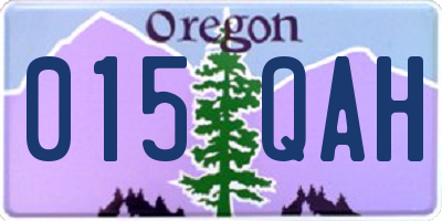OR license plate 015QAH