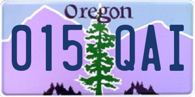 OR license plate 015QAI
