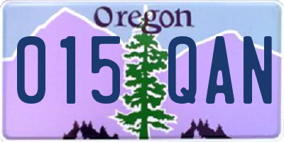 OR license plate 015QAN