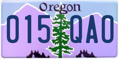 OR license plate 015QAO