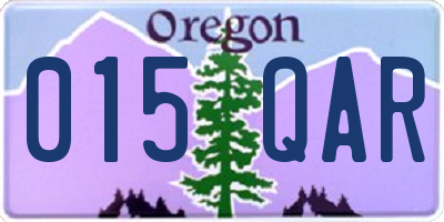 OR license plate 015QAR