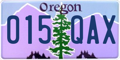 OR license plate 015QAX
