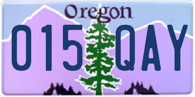 OR license plate 015QAY