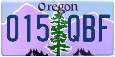 OR license plate 015QBF