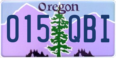 OR license plate 015QBI