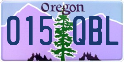 OR license plate 015QBL