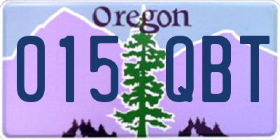 OR license plate 015QBT