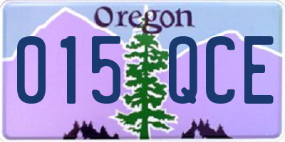 OR license plate 015QCE