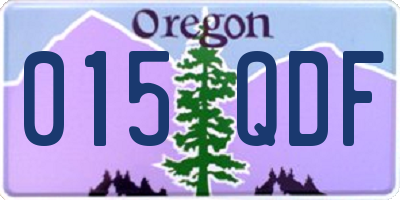 OR license plate 015QDF