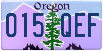 OR license plate 015QEF