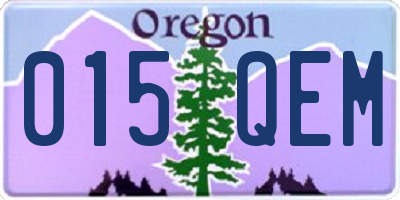 OR license plate 015QEM