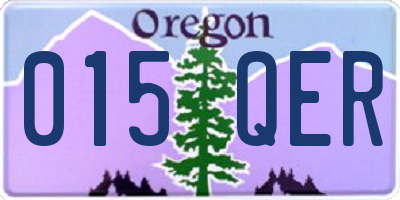 OR license plate 015QER