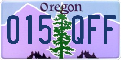 OR license plate 015QFF