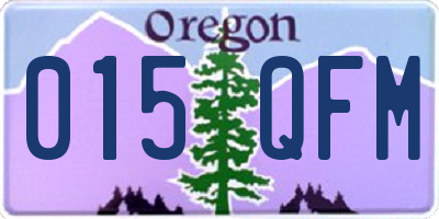 OR license plate 015QFM