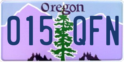 OR license plate 015QFN