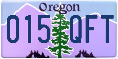 OR license plate 015QFT