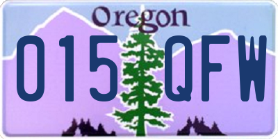 OR license plate 015QFW
