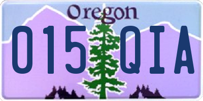 OR license plate 015QIA