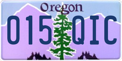 OR license plate 015QIC