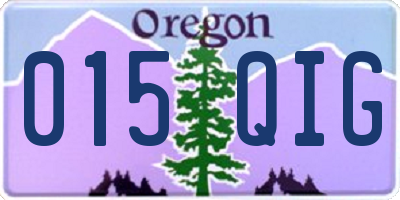 OR license plate 015QIG