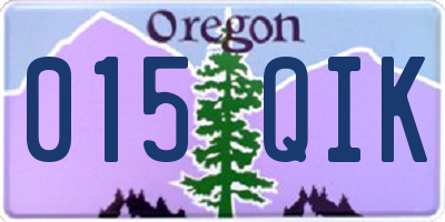 OR license plate 015QIK