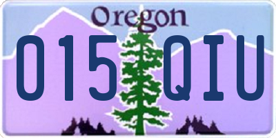 OR license plate 015QIU