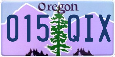 OR license plate 015QIX