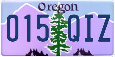 OR license plate 015QIZ