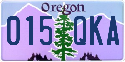 OR license plate 015QKA