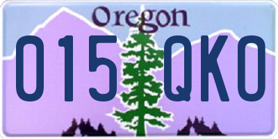 OR license plate 015QKO