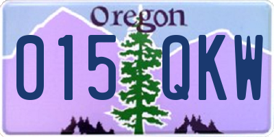 OR license plate 015QKW