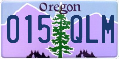 OR license plate 015QLM