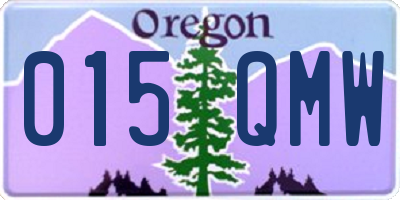 OR license plate 015QMW