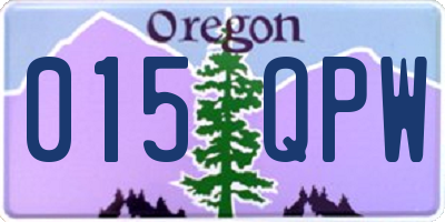 OR license plate 015QPW