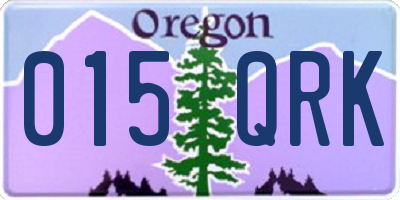 OR license plate 015QRK