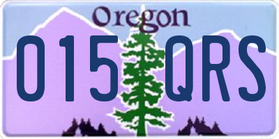 OR license plate 015QRS