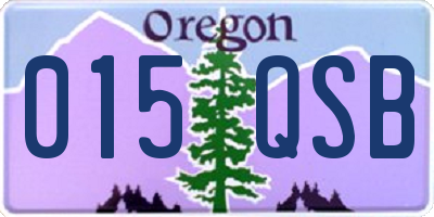 OR license plate 015QSB
