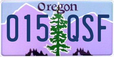 OR license plate 015QSF