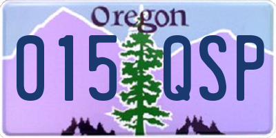 OR license plate 015QSP