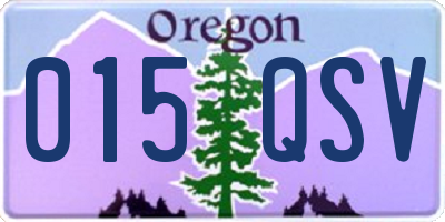 OR license plate 015QSV