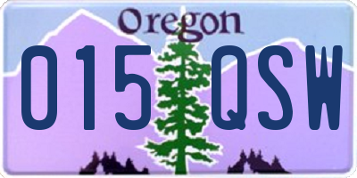 OR license plate 015QSW
