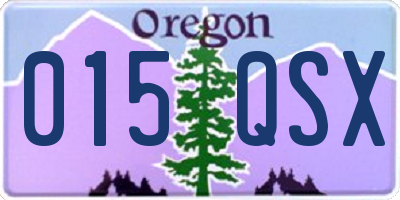 OR license plate 015QSX