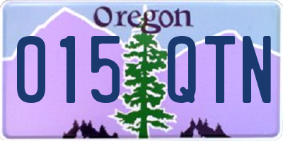 OR license plate 015QTN