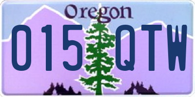 OR license plate 015QTW