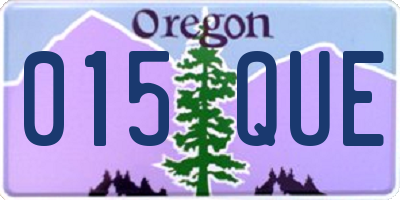 OR license plate 015QUE
