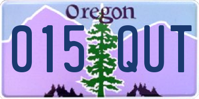 OR license plate 015QUT